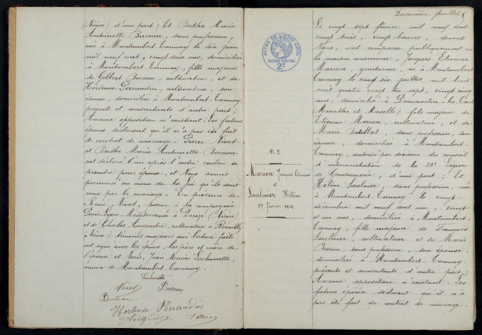 Montambert-Tannay : actes d'état civil.