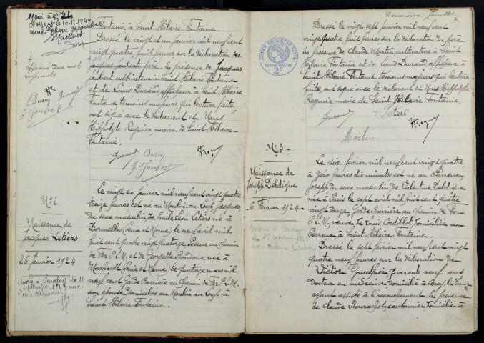 Saint-Hilaire-Fontaine : actes d'état civil.