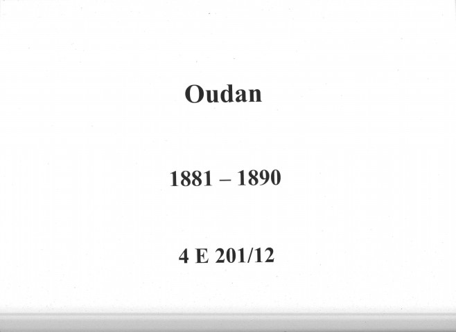 Oudan : actes d'état civil.