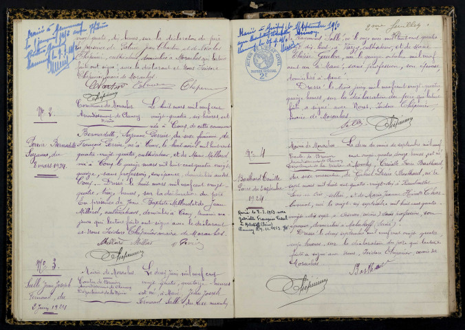 Moraches : actes d'état civil.