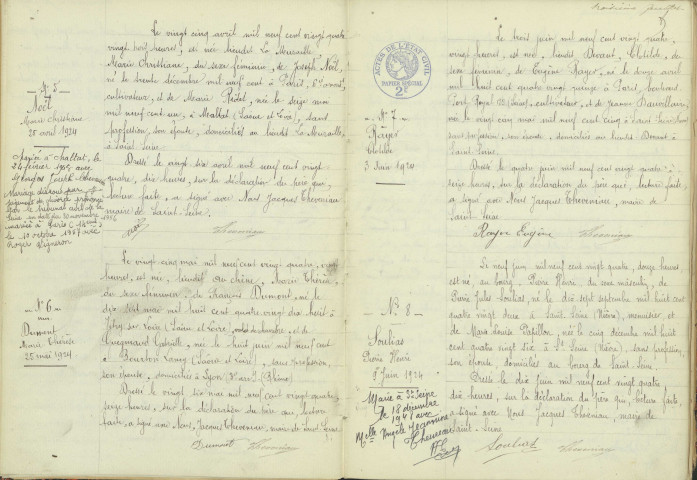 Saint-Seine : actes d'état civil.