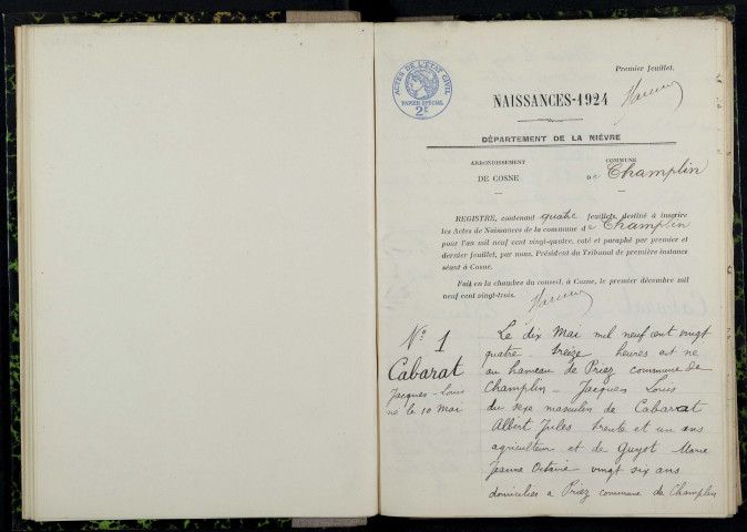 Champlin : actes d'état civil.