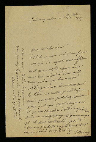 LUTHEREAU (Toussaint), à Malicorne, commune de Colméry (Nièvre) (né en 1825) : 8 lettres.