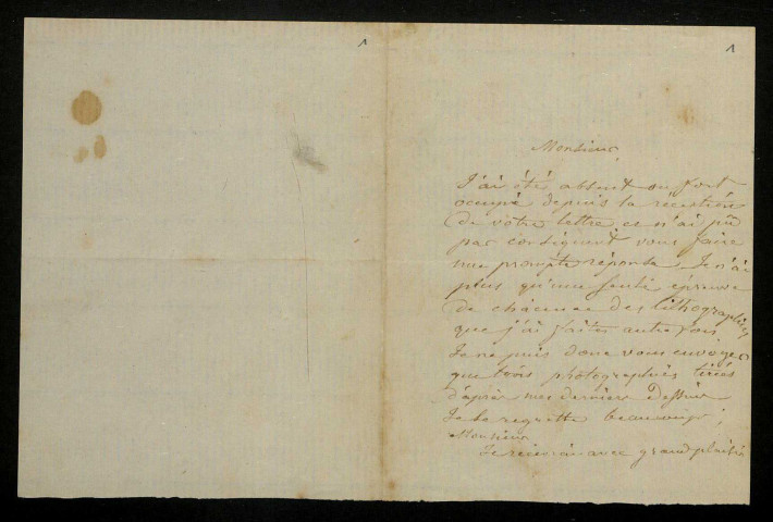 OUVRIÉ (Justin), peintre (1806-1879) : 8 lettres.