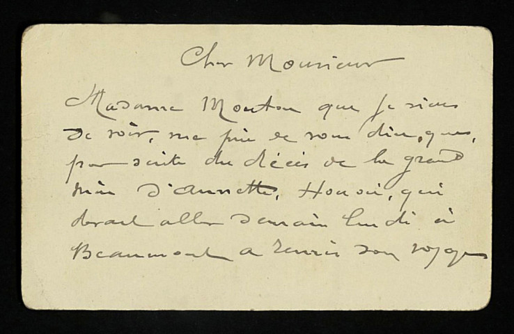 MOUTON (Marie Louise), épouse d'Alexis Mouton : 81 lettres.