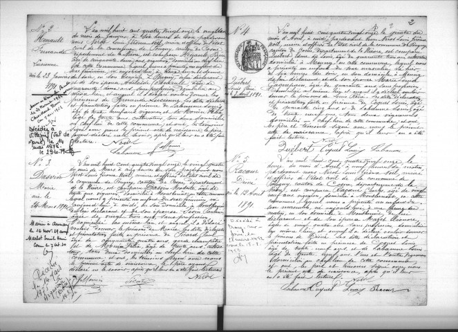 Pougny : actes d'état civil.