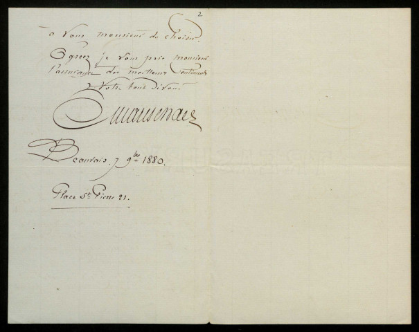 MARESCHAL (A. A.), à Beauvais (Oise) : 2 lettres.