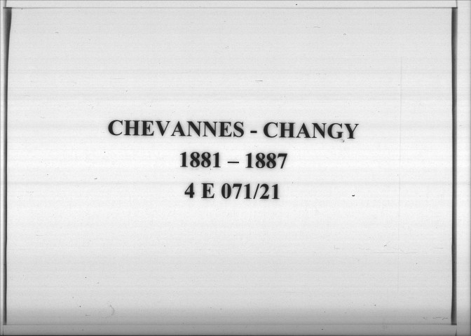 Chevannes-Changy : actes d'état civil.