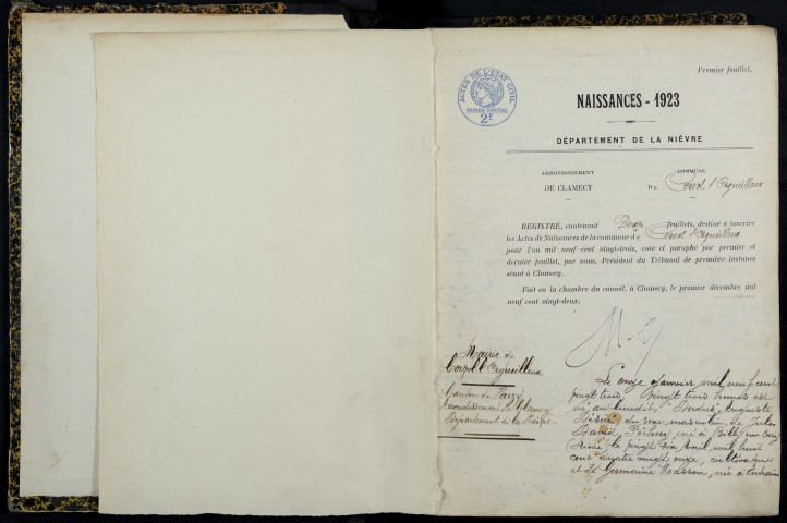 Corvol-l'Orgueilleux : actes d'état civil.