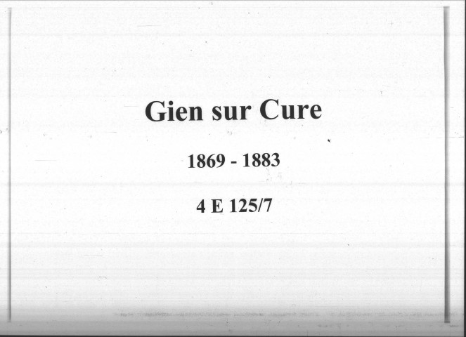 Gien-sur-Cure : actes d'état civil.