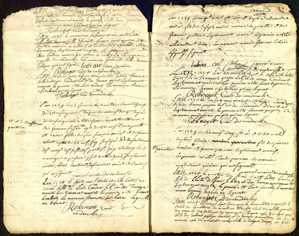 Vandenesse : registres paroissiaux.