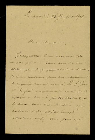 RAILLARD (Émile), médecin à La Charité-sur-Loire (Nièvre) (né en 1843) : 4 lettres, 1 carte postale illustrée.