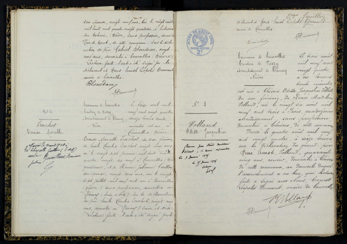 Courcelles : actes d'état civil.