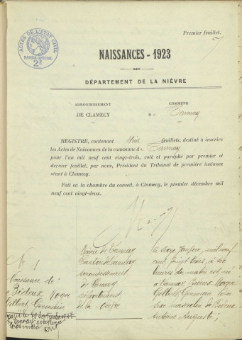 Tannay : actes d'état civil.