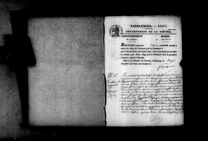 Oudan : actes d'état civil.