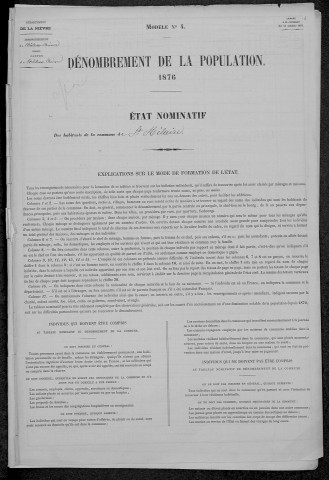 Saint-Hilaire-en-Morvan : recensement de 1876