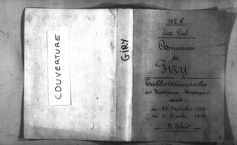 Giry : tables décennales.