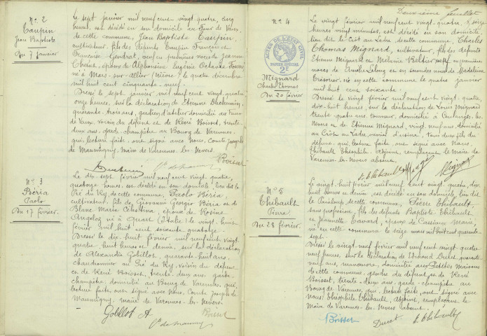 Varennes-lès-Nevers : actes d'état civil (décès).