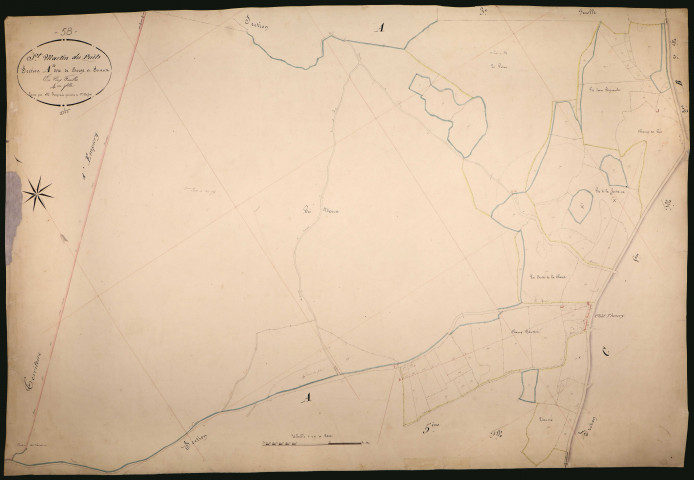 Saint-Martin-du-Puy, cadastre ancien : plan parcellaire de la section A dite de Berges et Seneux, feuille 4