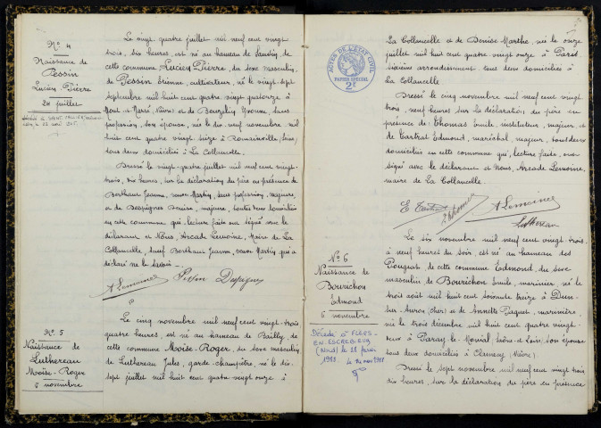 La Collancelle : actes d'état civil.