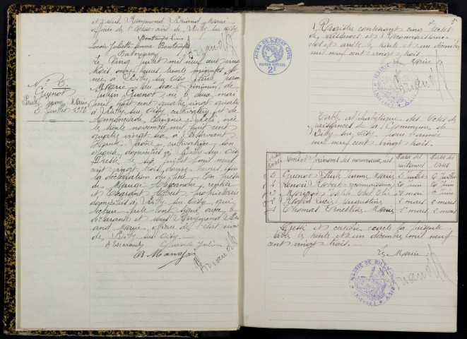 Billy-sur-Oisy : actes d'état civil.