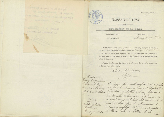 Trucy-l'Orgueilleux : actes d'état civil.