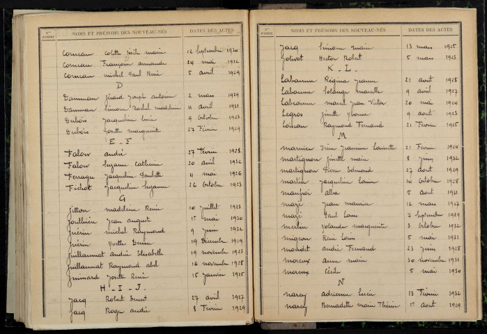 Cours : table décennale.