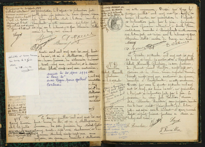 Tracy-sur-Loire : actes d'état civil, table décennale.