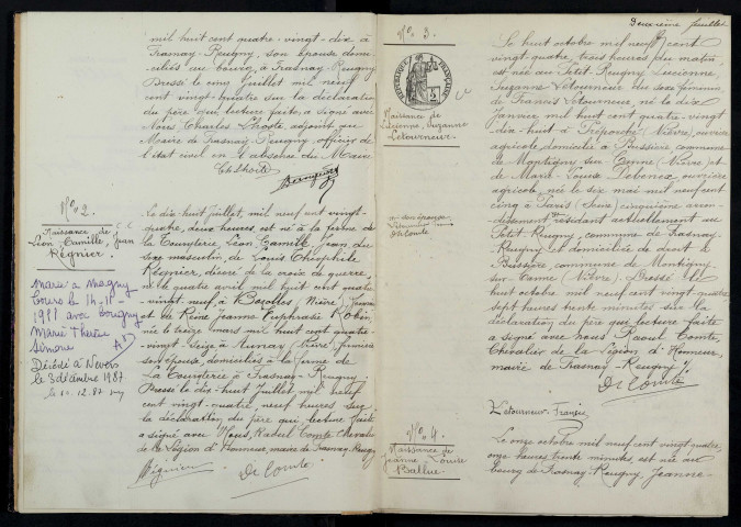 Frasnay-Reugny : actes d'état civil.