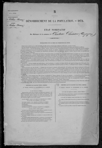 Château-Chinon Campagne : recensement de 1872