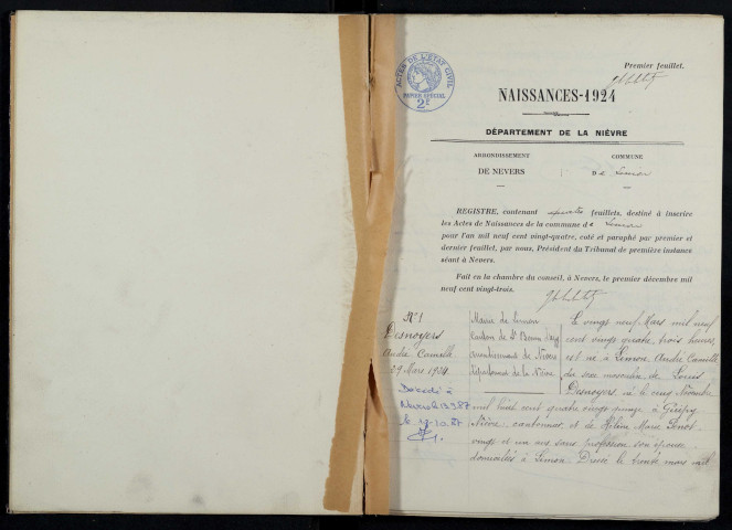 Limon : actes d'état civil.