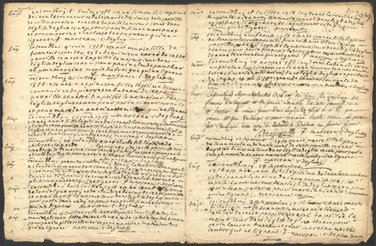 Glux-en-Glenne : registres paroissiaux.