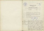 Saint-Saulge : actes d'état civil (mariages).