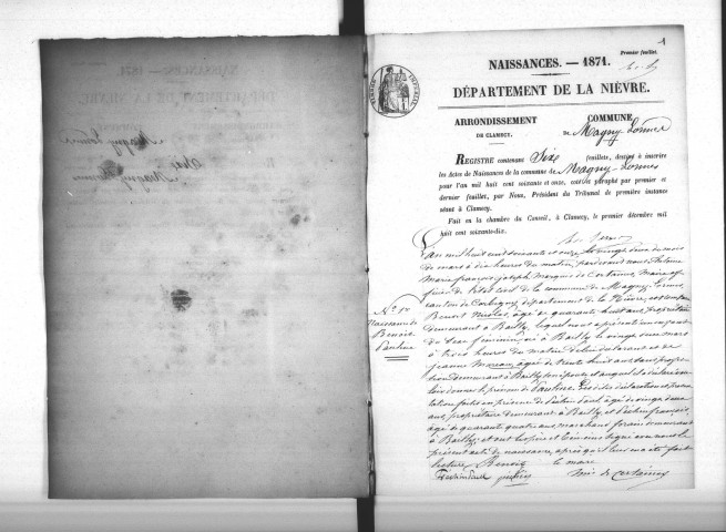 Magny-Lormes : actes d'état civil.