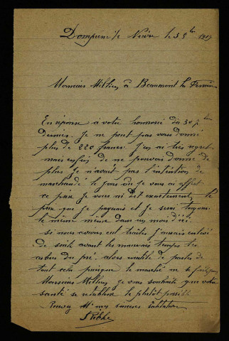 RIBLET, à Dompierre-sur-Nièvre (Nièvre) : 2 lettres.