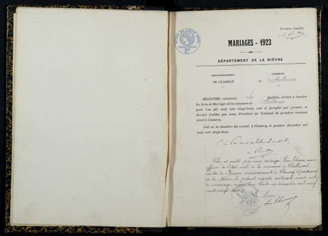 Challement : actes d'état civil.