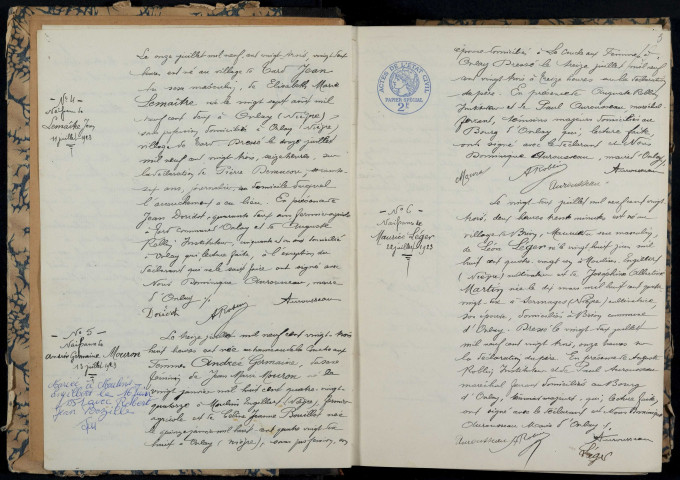 Onlay : actes d'état civil.