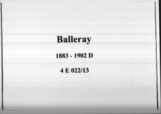 Balleray : actes d'état civil (décès).