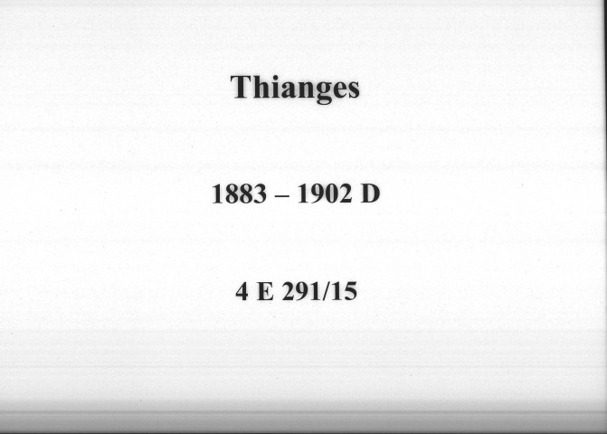 Thianges : actes d'état civil (décès).