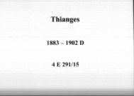 Thianges : actes d'état civil (décès).