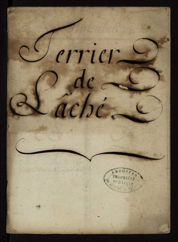 Fief de Laché : terrier avec dessin parcellaire de la Vignotte.