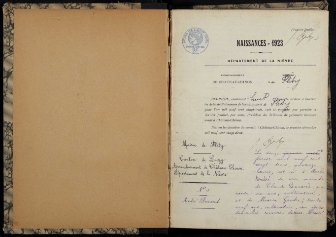 Fléty : actes d'état civil.