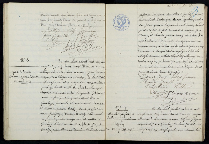 Garchizy : actes d'état civil (mariages).