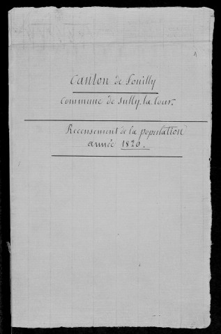 Suilly-la-Tour : recensement de 1820