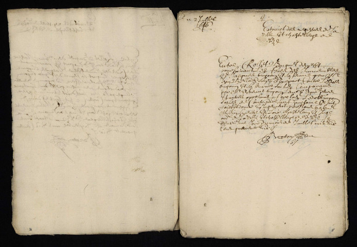 Contentieux (procédure civile). - Saisie réelle Bailly subrogé Bugué et Villede contre Guyonin et Fougnot habitants de Decize : extraits des registres de la châtellenie de Decize.