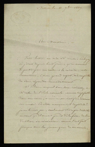 MICHAUD, à Nevers : 1 lettre.