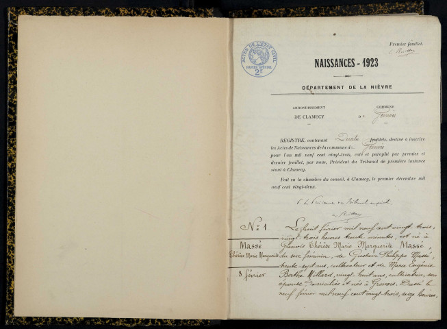 Grenois : actes d'état civil.