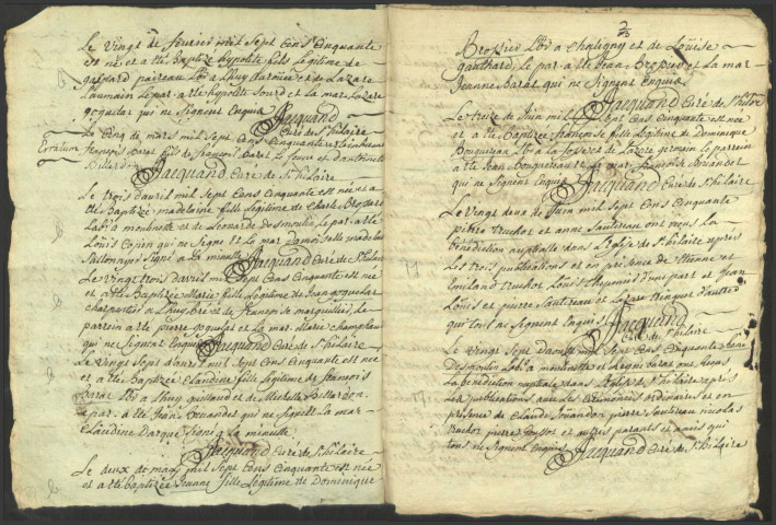 Saint-Hilaire-en-Morvan : registres paroissiaux.