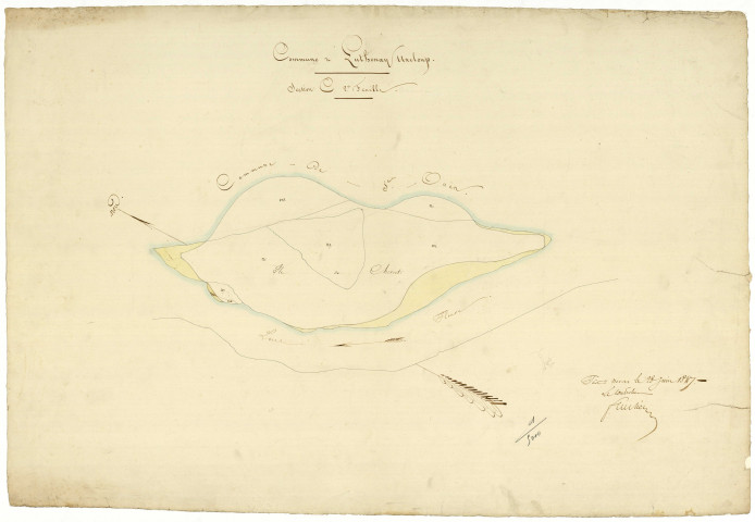 Luthenay-Uxeloup, cadastre ancien : plan parcellaire de la section C dite d'Uxeloup, feuille 2, annexe