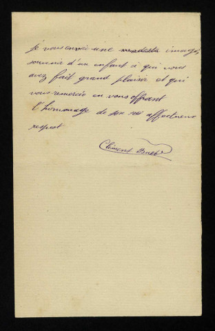 BUET (Clément), fils de Charles Buet, à Thonon-les-Bains (Haute-Savoie) : 1 lettre.